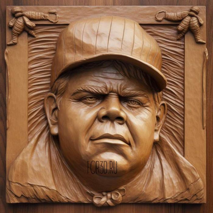 Babe Ruth 4 stl model for CNC